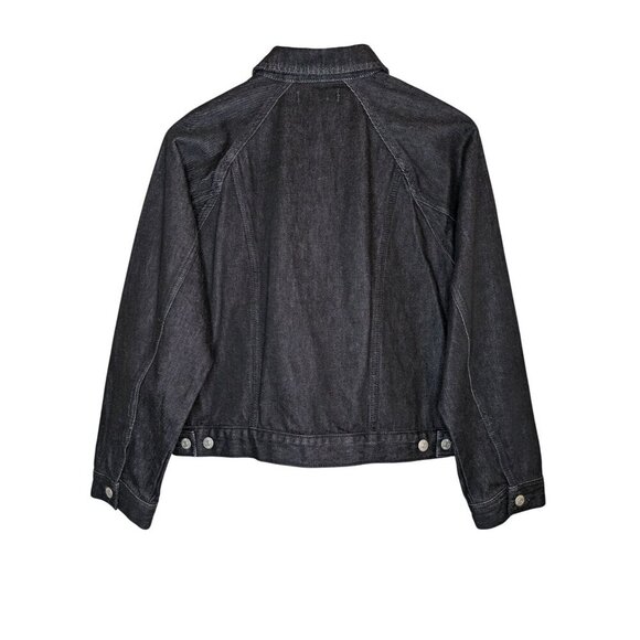 Madewell Womens Oversized Jean Jacket Medium Black Lunar Trucker 100% Cotton - Picture 3 of 8